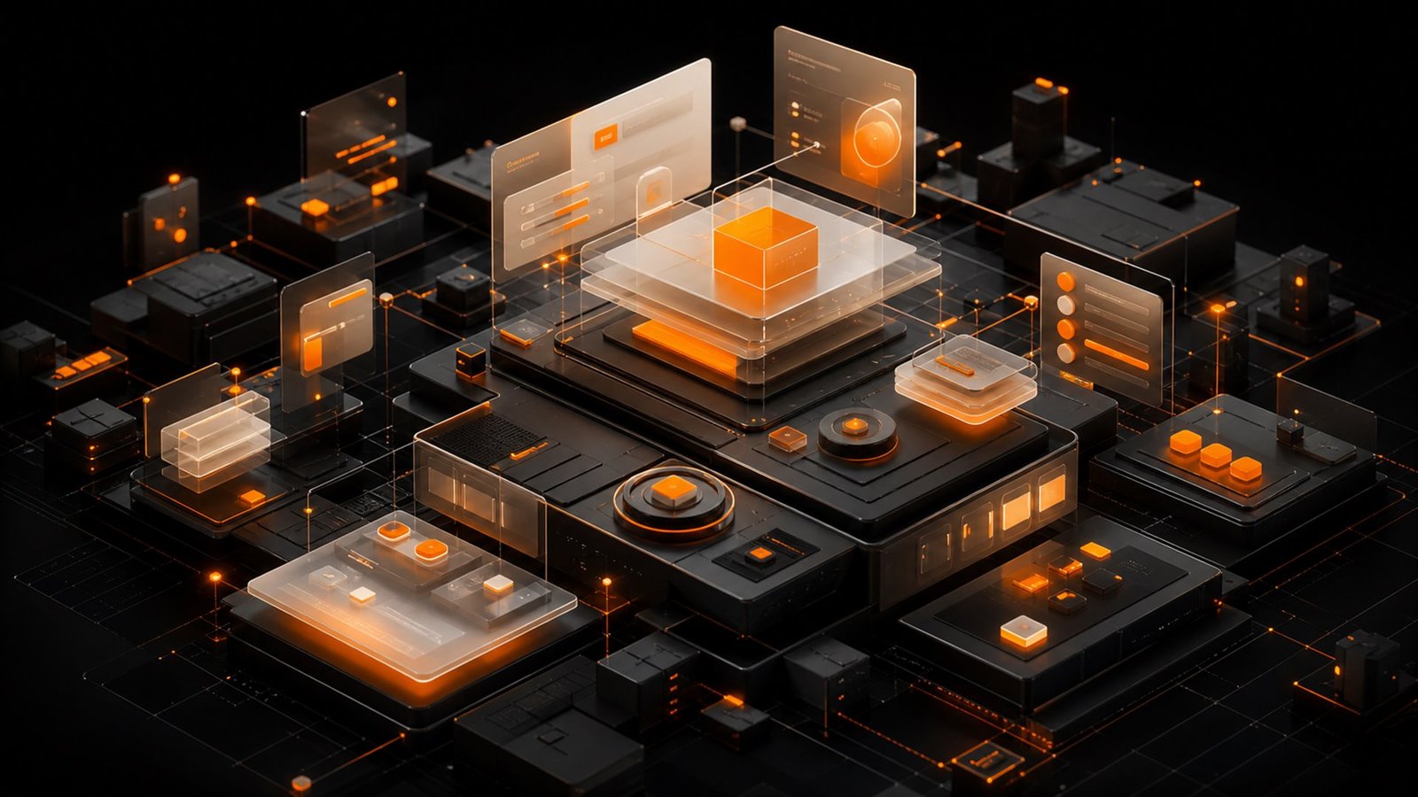 Modular dashboard system formed from connected panels and data structures.